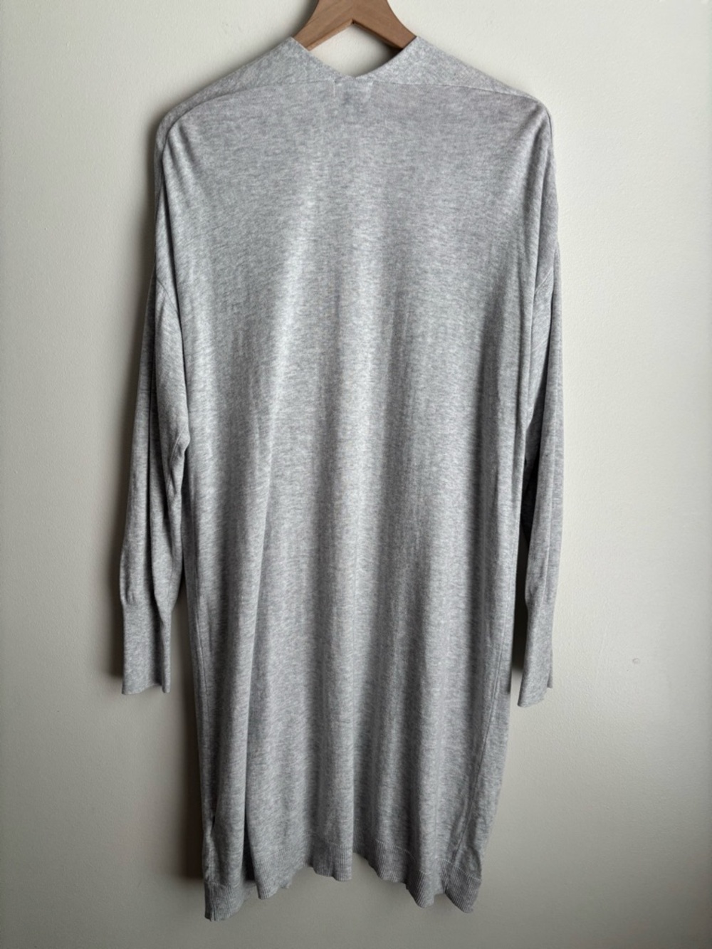 Old Navy Open Front Cardigan Large Gray Lightweight Duster Long Sleeve Pockets - Picture 7 of 15